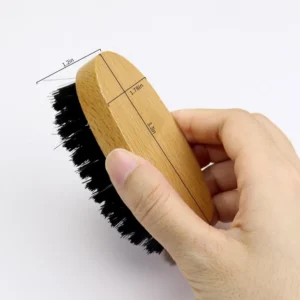 Boar Bristle Beard Brush Moustache Wood Palm Soft Round Handle Mens beardBrush1.
