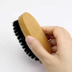 Boar Bristle Beard Brush Moustache Wood Palm Soft Round Handle Mens beardBrush1.