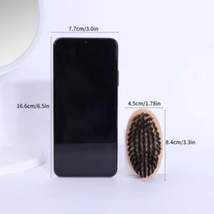 Boar Bristle Beard Brush Moustache Wood Palm Soft Round Handle Mens beardBrush1.